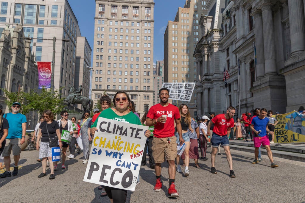 Protesters dance outside of City Hall