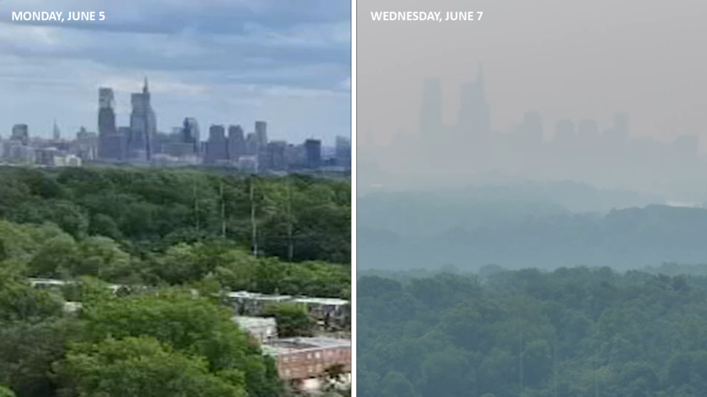 Why is smoke from Canada impacting the Philadelphia region and when