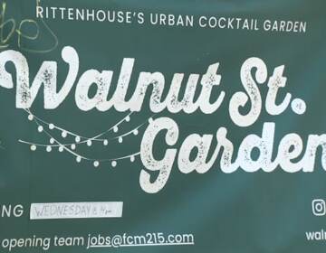 A sign for Walnut Street Garden.