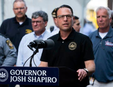 Pennsylvania Gov. Josh Shapiro speaks during a news conference