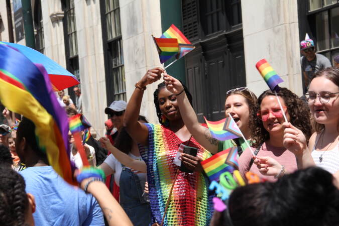 Scene of the crowd at Philly Pride festival.