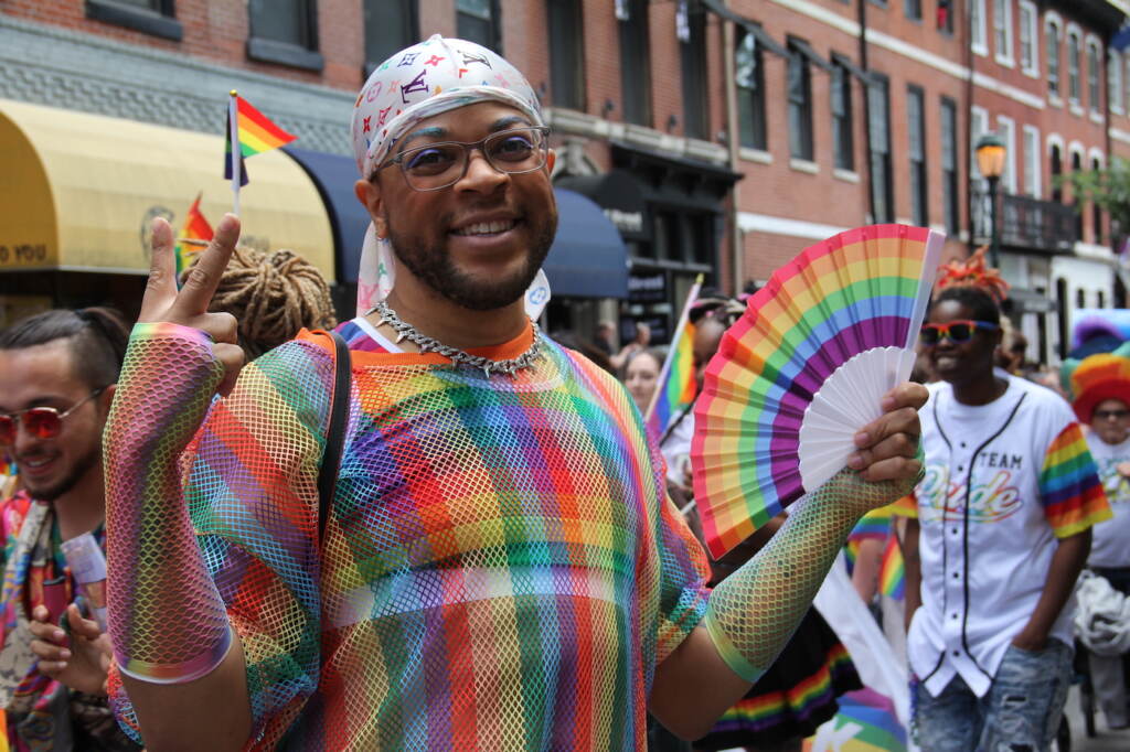 Scene of the crowd at Philly Pride festival.