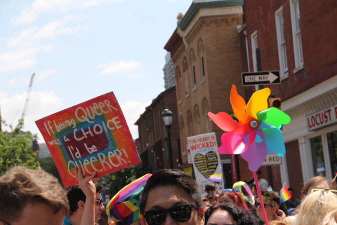 Scene of the crowd at Philly Pride festival.