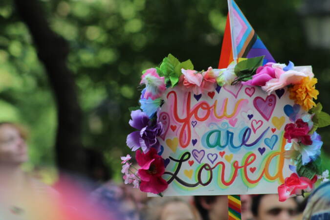 Scene of the crowd at Philly Pride festival.