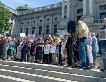 Rally outside of the Pennsylvania state Capitol in Harrisburg, Pa
