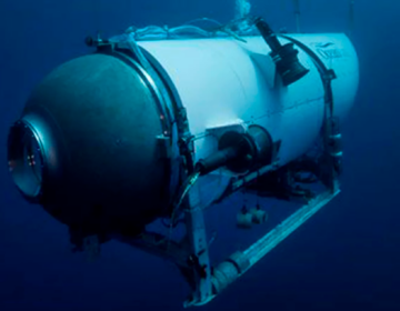 OceanGate Expedition's Titan submersible is seen under water in 2021