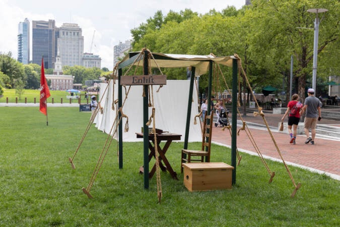 A recreation of a Revolutionary War Encampment