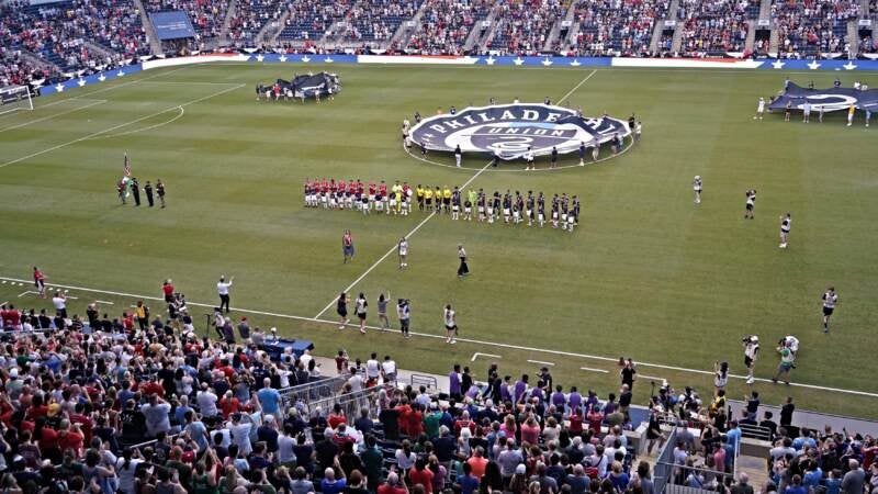 Both the U.S. and Welsh national anthems were performed and sang around Subaru Park ahead of the strat of the Philadelphia Union II's match against Wrexham