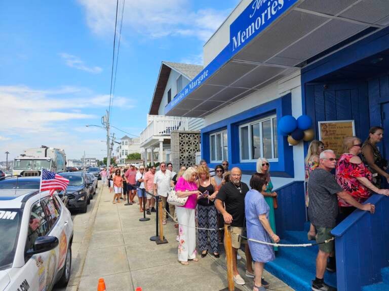 Dancers wait outside Memories in Margate for what could be a final dance at the Jersey Shore club