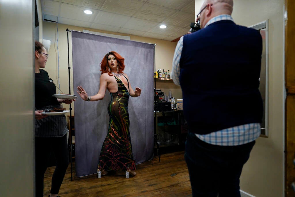 Drag queen Harpy Daniels posing for a photo