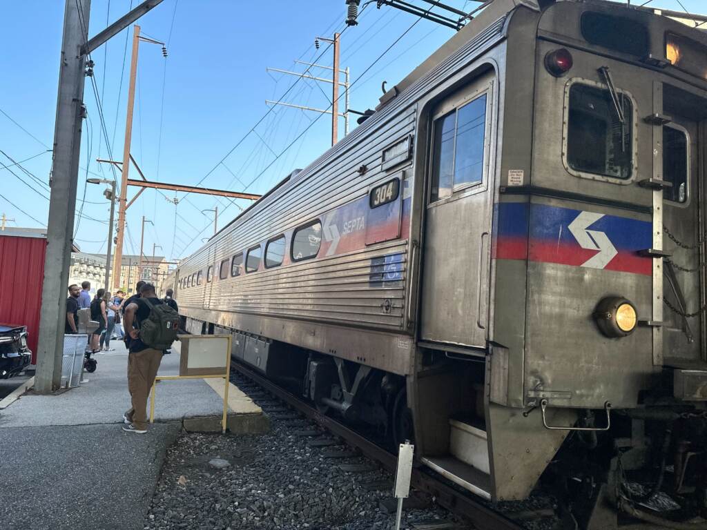 The train stop sits near downtown where there are several new apartment complexes nearby