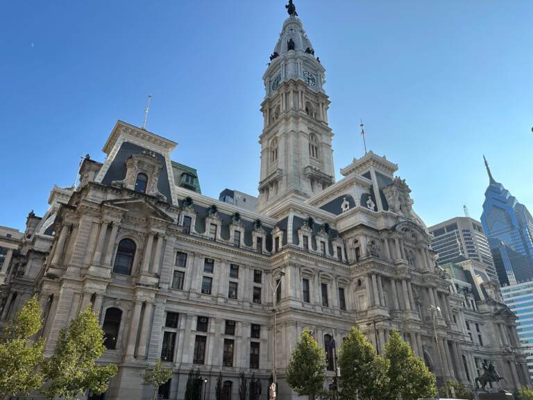 Philadelphia City Hall during the daytime in summer.