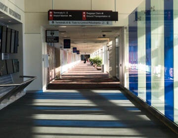 Inside the terminal at Philadelphia airport