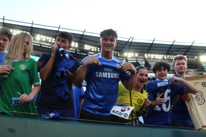 Chelsea FC supporters packed Lincoln Financial Field on Saturday for the first ever Premier League Summer Series. (Cory Sharber/WHYY)