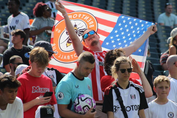 Fans fill the stands at Lincoln Financial Field for the Premier League's Summer Series