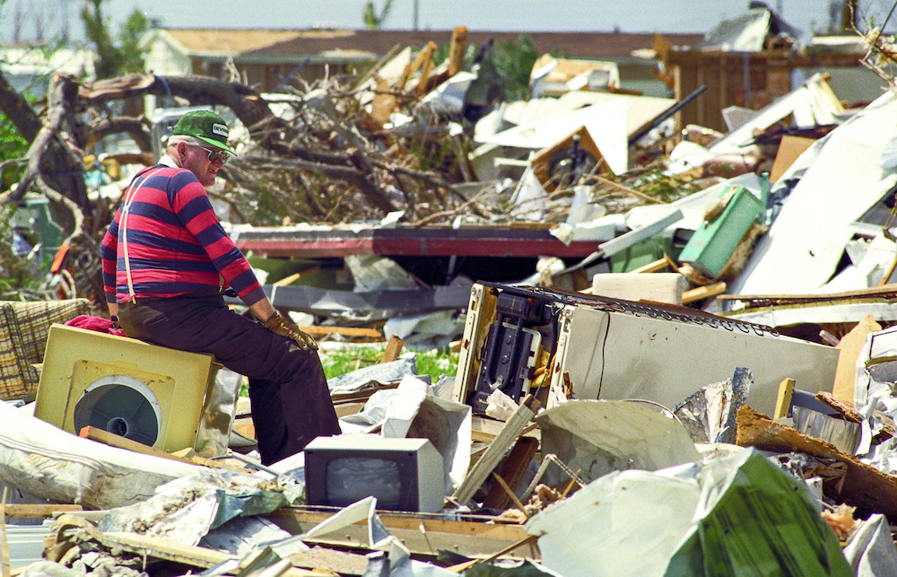 Wreckage from Hurricane Andrew in Homestead, Fla.