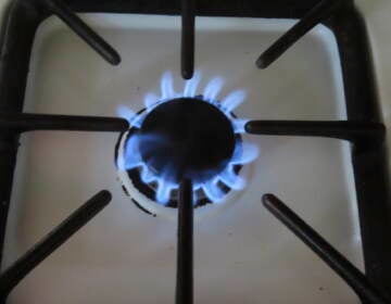 Gas burner on a stovetop