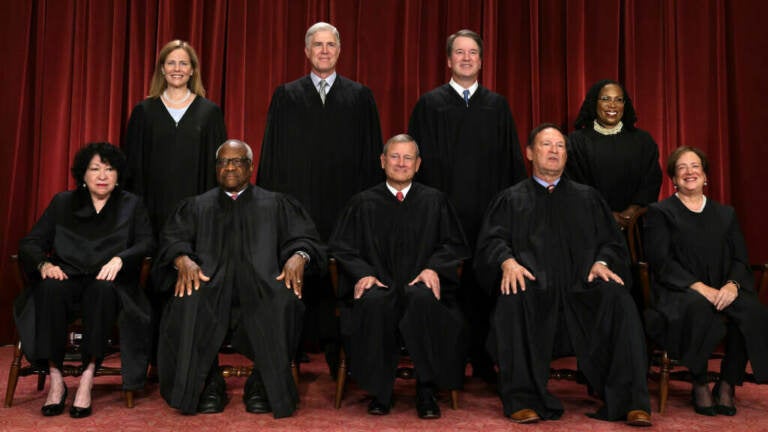 U.S. Supreme Court justices pose for a photo in 2022.