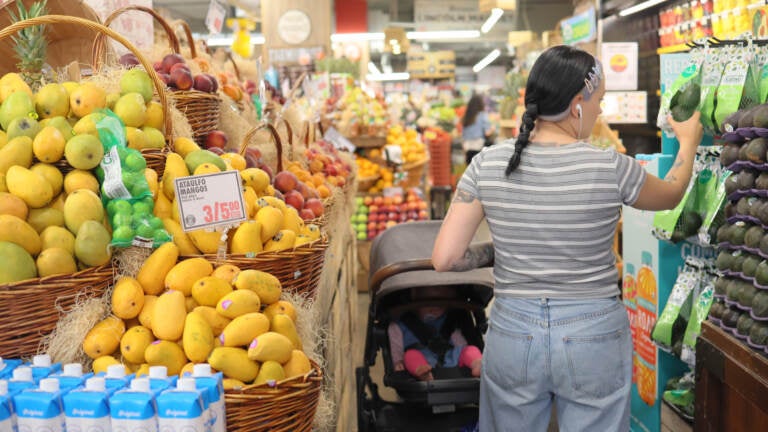 A woman shopping in a supermarket