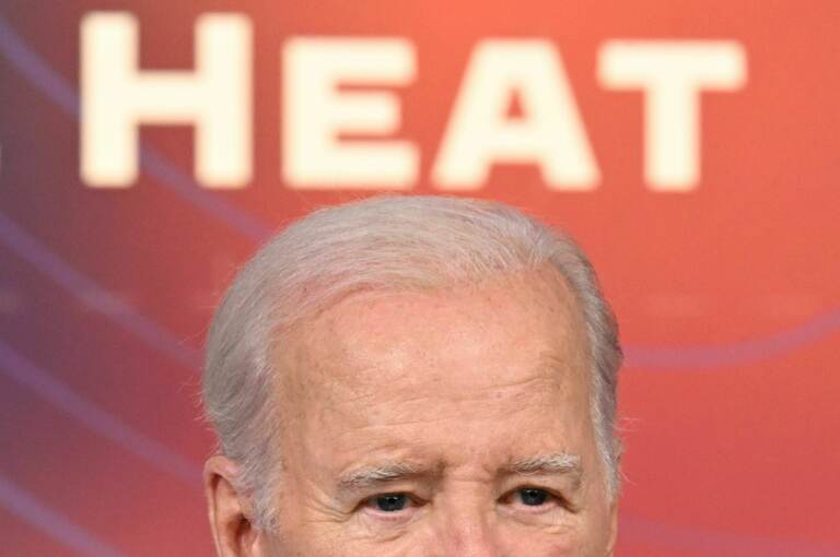 President Biden speaks about the heat wave on July 27, 2023. He announced some new measures to address extreme heat, including more inspections to protect workers.