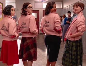 Grease: Rise of the Pink Ladies was recently nominated for two Emmys but it was canceled after one season and has been removed from Paramount+. Above, Tricia Fukuhara as Nancy Nakagawa, left, Marisa Davila as Jane Facciano, Cheyenne Wells as Olivia Valdovinos and Ari Notartomaso as Cynthia Zdunowski.