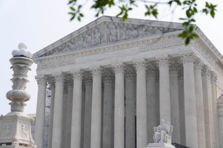 A view of the exterior of the U.S. Supreme Court building.