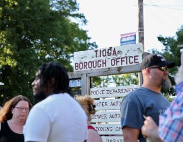 A sign for Tioga borough’s office.