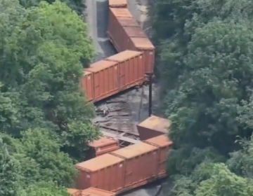 A train derailment in Whitemarsh Township