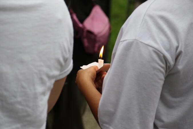 Candles could be seen throughout McPherson Square which were lit ahead of the reading of more than 1,000 names of people who have died from drug overdoses