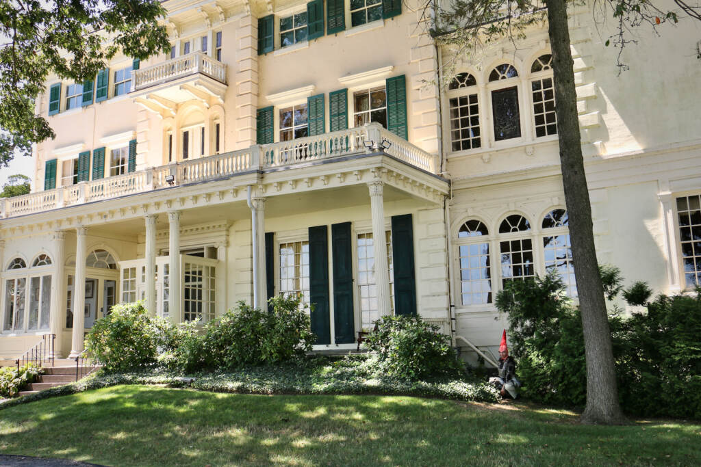 A view from the outside of the historic Glen Foerd mansion.