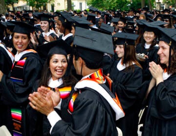 Members of the class of 2011 are seen near the end of Commencement at Princeton University Tuesday, May 31, 2011, in Princeton, N.J. (AP Photo/Mel Evans)