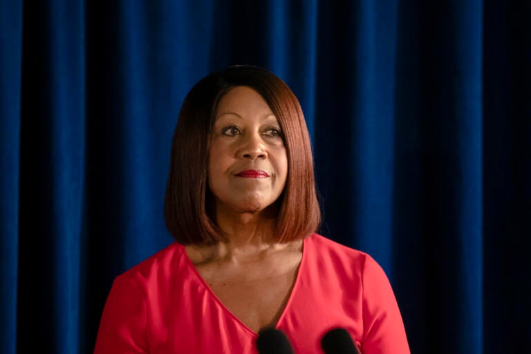 Lt. Gov. Sheila Oliver during a bill signing ceremony at the state capital in Trenton, N.J., Monday, Aug. 5, 2019