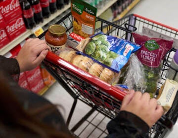 Jaqueline Benitez, who depends on SNAP benefits to help pay for food, shops for groceries at a supermarket