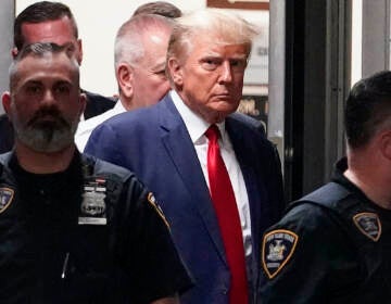 File photo: Former President Donald Trump is escorted to a courtroom, April 4, 2023, in New York.