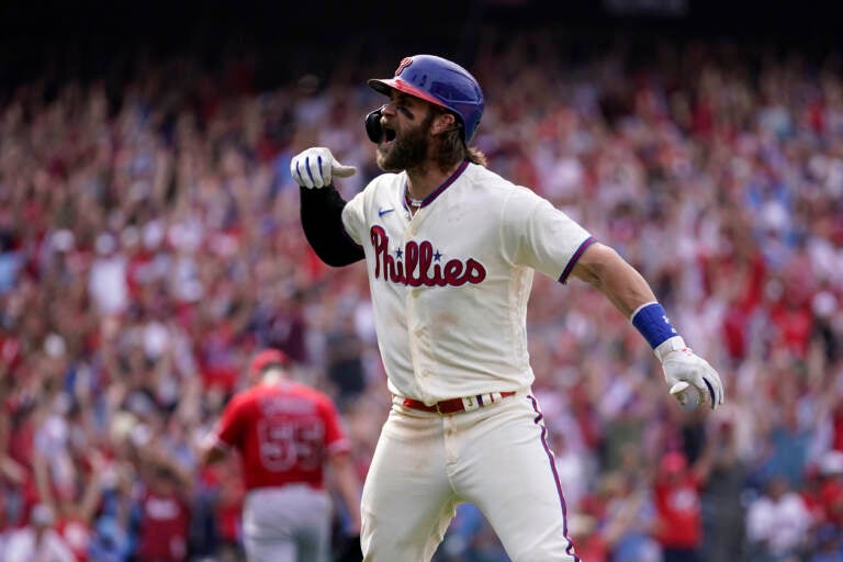 Philadelphia Phillies Bryce Harper homers in the first inning