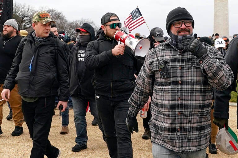 File photo: Proud Boys members including Zachary Rehl (left) Ethan Nordean (center) and Joseph Biggs, walk toward the U.S. Capitol in Washington, in support of President Donald Trump on Jan. 6, 2021