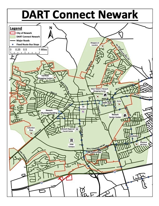 A map showing new transit routes