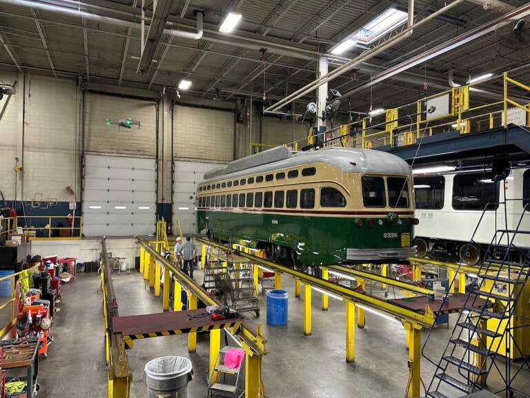 Trolley being repaired