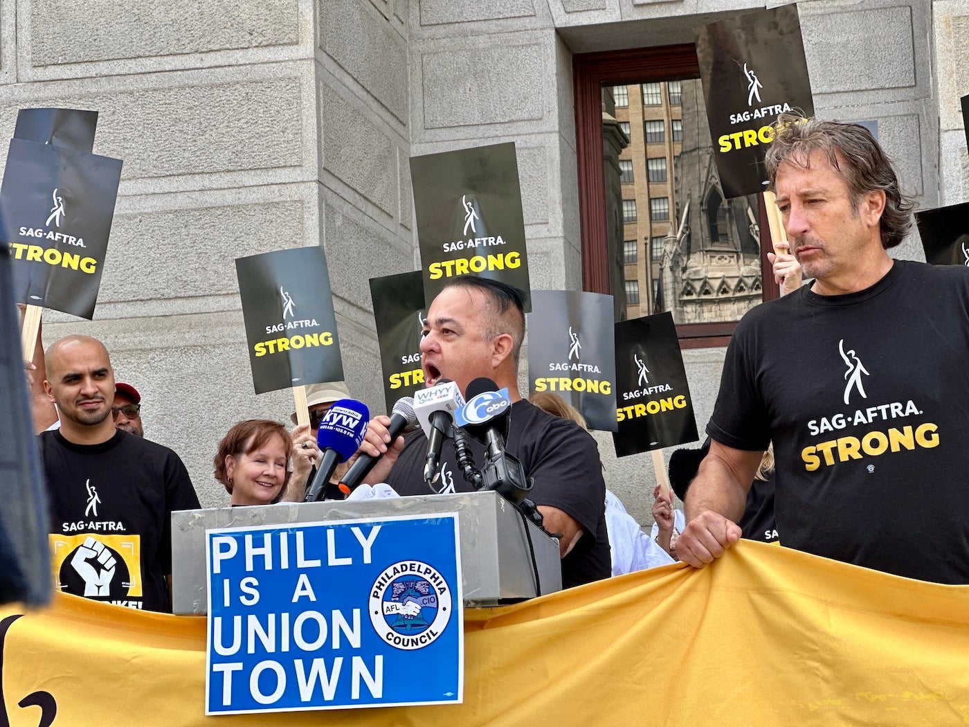 SAG-AFTRA rally at city hall