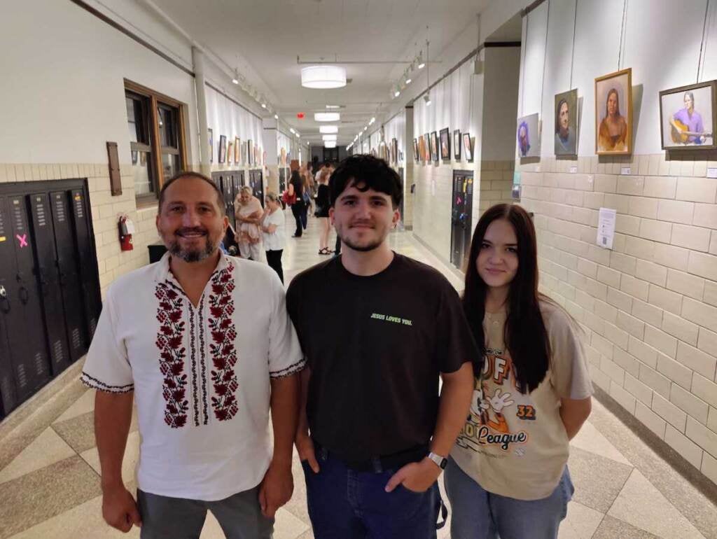 Slava, Sr., Slava, Jr., and Julie, at Studio Incamminati