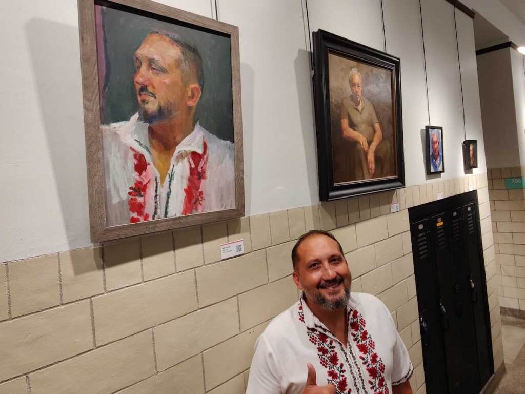 Slava Levytskyi, Sr., with his portrait