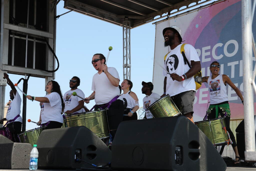 The Acarajè Drum Community took center stage at Penn's Landing during the Brazilian Day Philadelphia event on Sunday