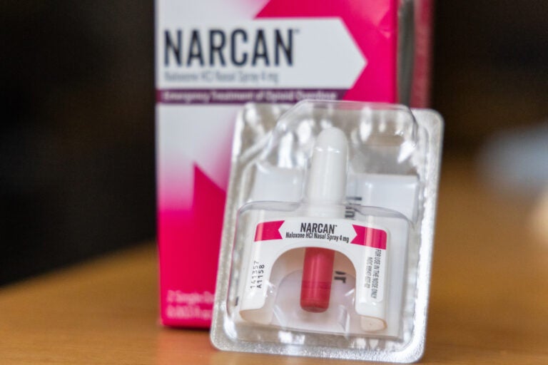 A box of Narcan is seen up close