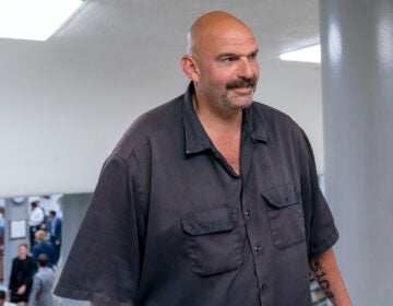 Sen. John Fetterman, D-Pa., walks to a vote on Capitol Hill, Wednesday, Sept. 6, 2023 in Washington