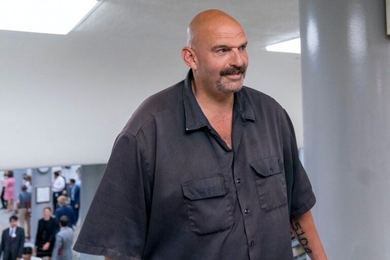 Sen. John Fetterman, D-Pa., walks to a vote on Capitol Hill, Wednesday, Sept. 6, 2023 in Washington