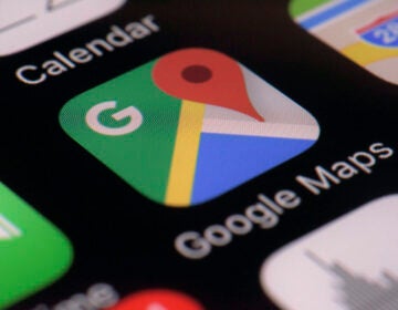 The Google Maps app is seen on a smartphone, March 22, 2017, in New York. On Tuesday, Sept. 19, 2023, the family of a North Carolina man who died after driving his car off a collapsed bridge while following Google Maps directions filed a lawsuit against the technology giant for negligence, claiming it had been informed of the collapse but failed to update its navigation system