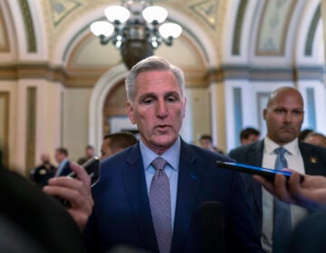 Speaker of the House Kevin McCarthy, R-Calif., leaves the chamber at the Capitol in Washington, Sept. 19, 2023.