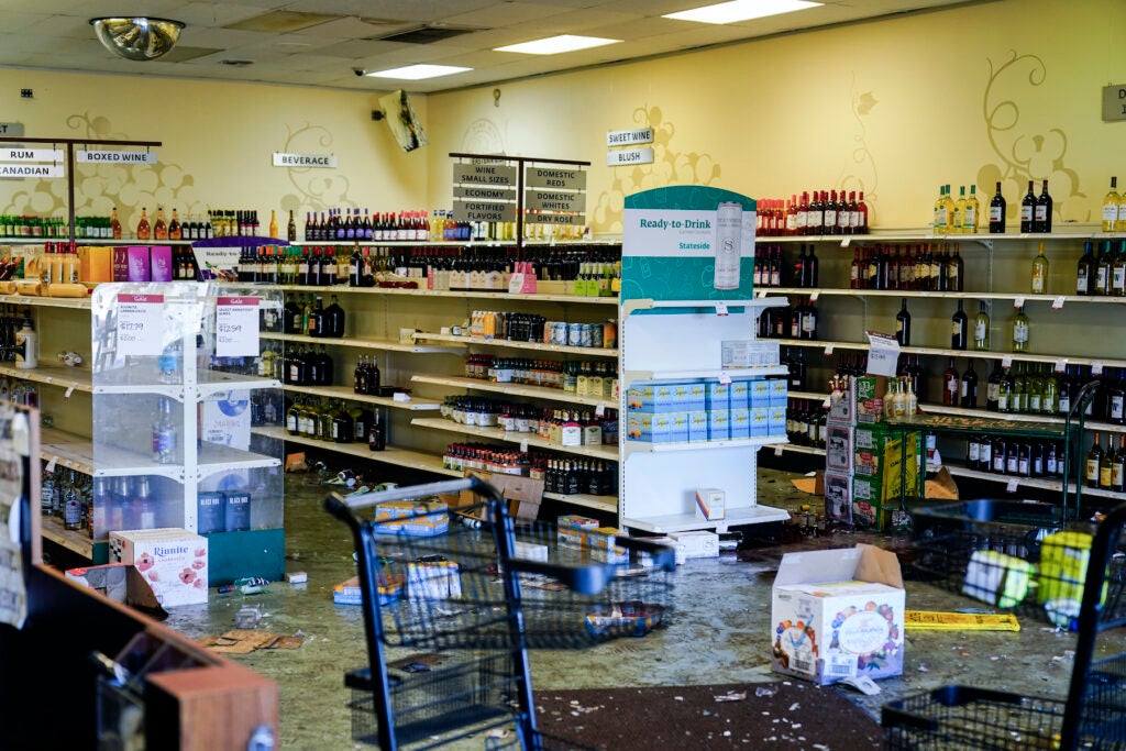 Ransacked liquor store