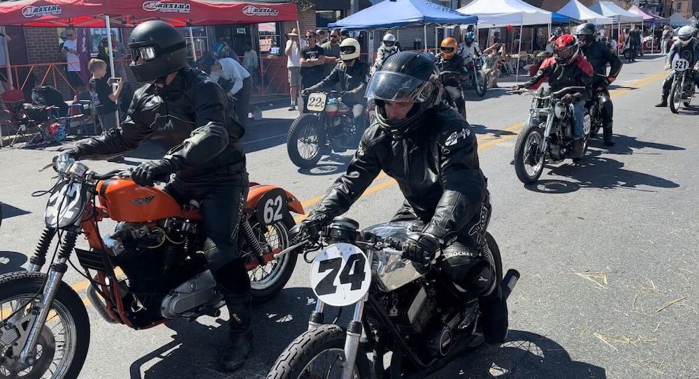 Riders race on vintage motorcycles