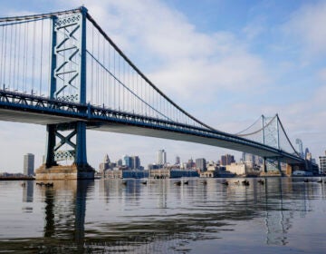 The Benjamin Franklin Bridge spanning the Delaware River